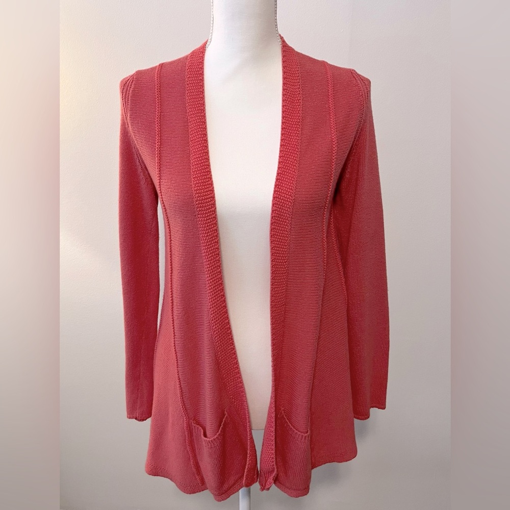 Angel of the North Anthropologie Peach/Coral Open Front Cardigan. Size Medium
